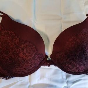 Burgundy Lace Push-up Bra
